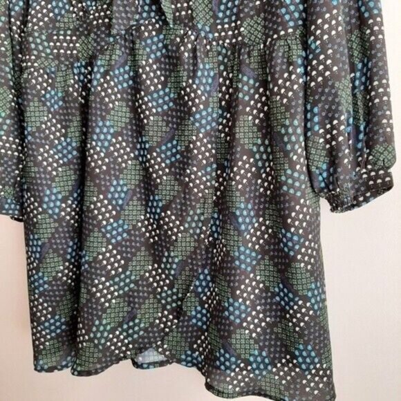 eSHAKTI | Flowy Lightweight Abstract Floral Mini Dress Tan Brown Sz L - Picture 7 of 11